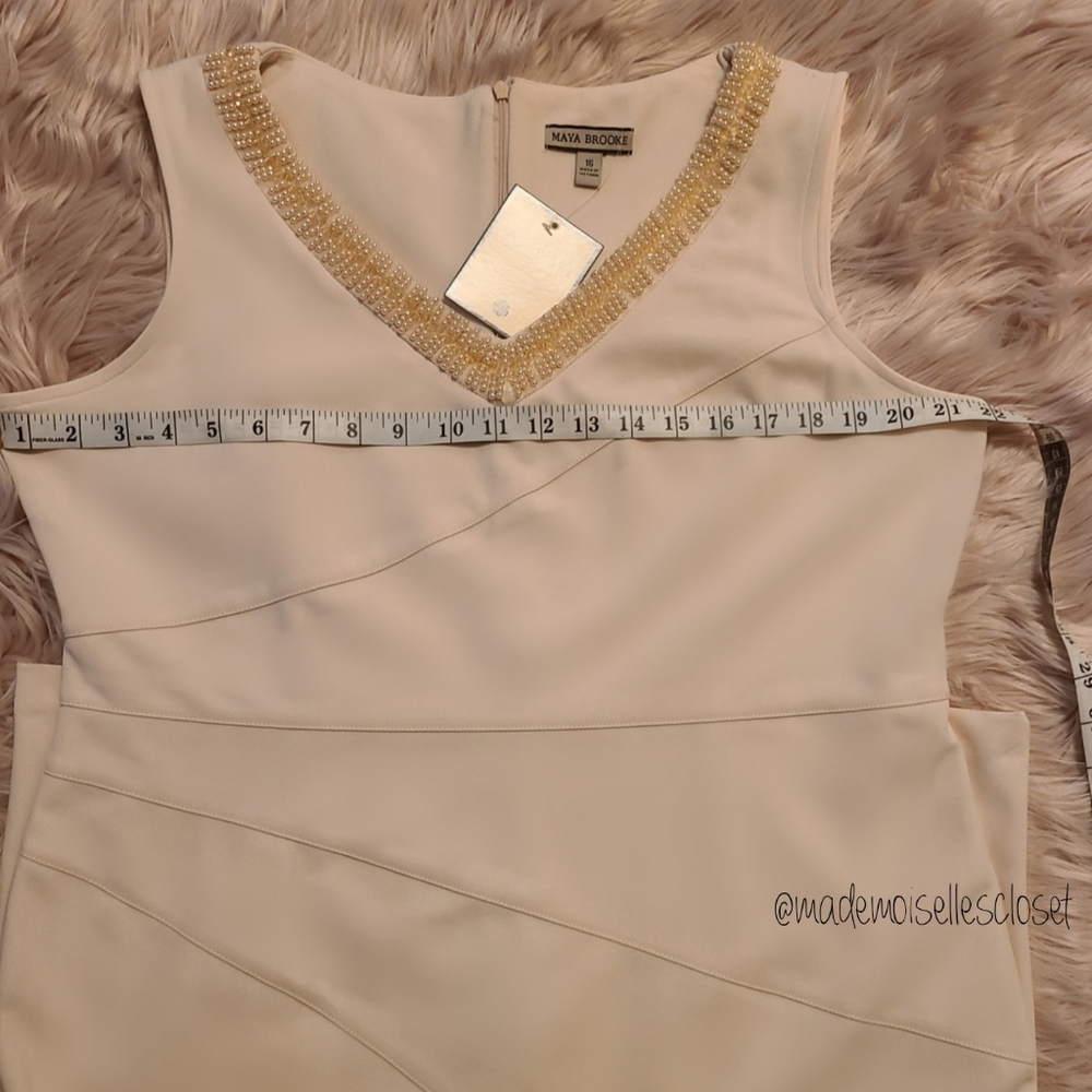 MAYA BROOKS BEADED DRESS SZ 16 - Picture 3 of 4